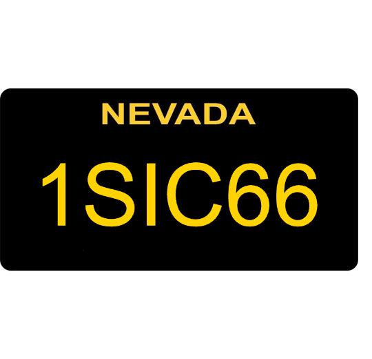 Nevada Black Custom State License Plate Personalized 12"x6" Size