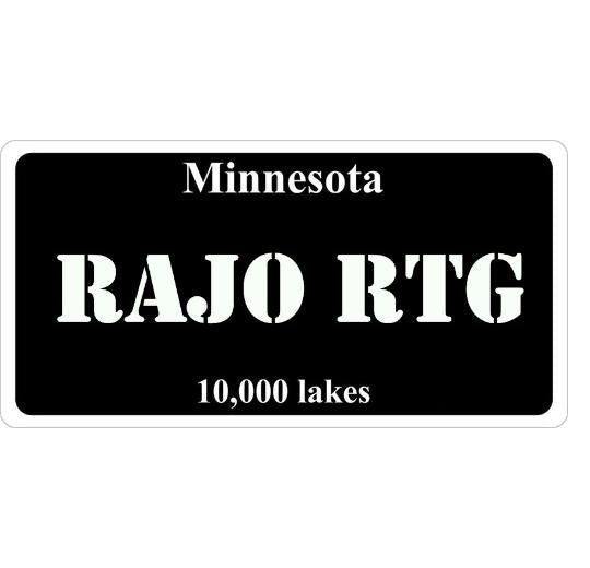 Minnesota Black Custom State License Plate Personalized 12"x6" Size