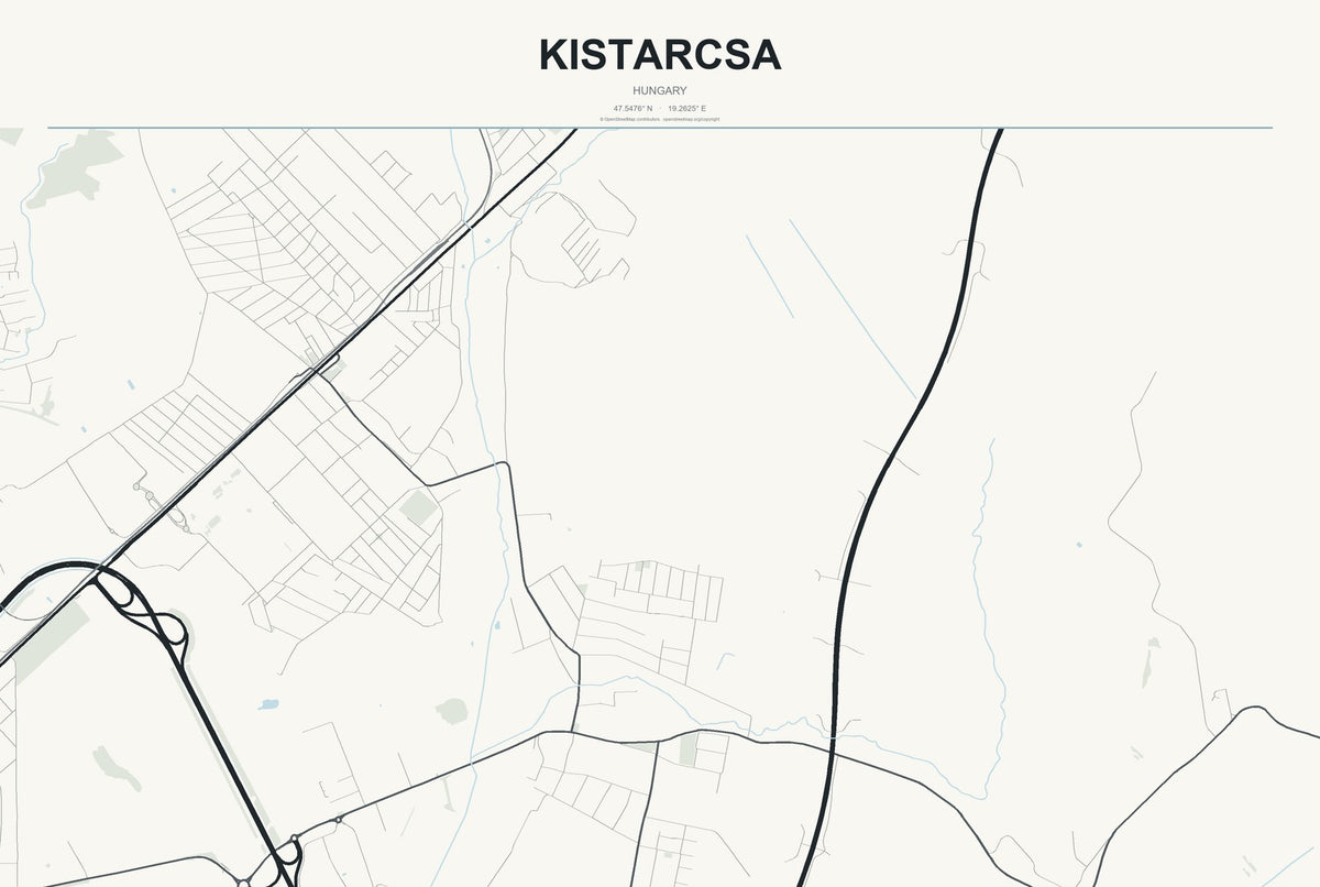Kistarcsa, Hungary City Map Aluminum Sign in Headline Atlas style