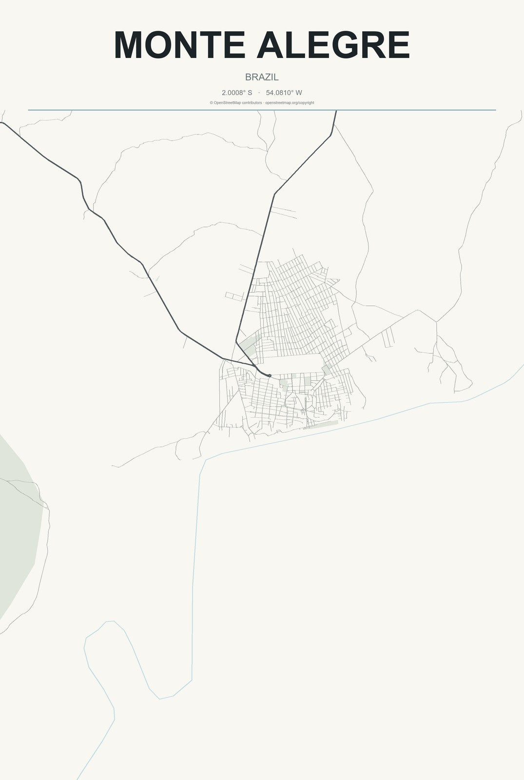 Monte Alegre, Rio Grande do Norte, Brazil City Map Aluminum Sign in Headline Atlas style