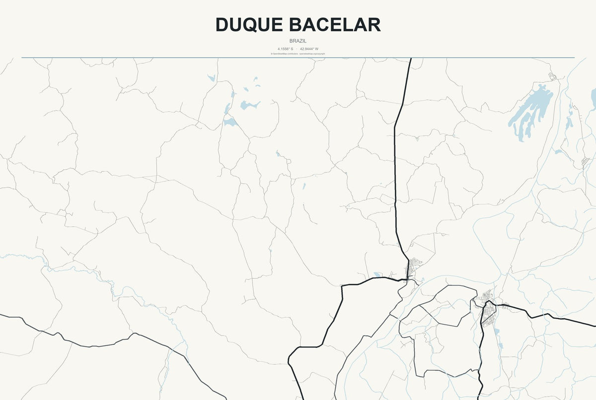 Duque Bacelar, Brazil City Map Aluminum Sign in Headline Atlas style