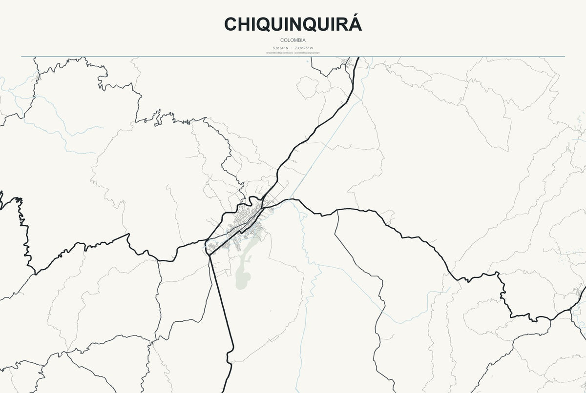 Chiquinquirá, Colombia City Map Aluminum Sign in Headline Atlas style
