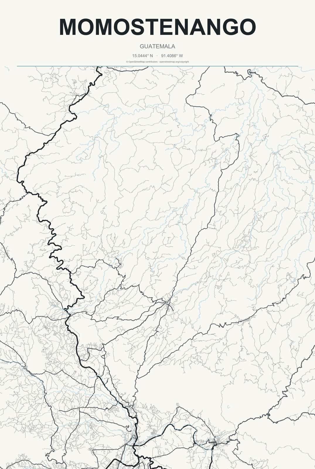 Momostenango, Guatemala City Map Aluminum Sign in Headline Atlas style