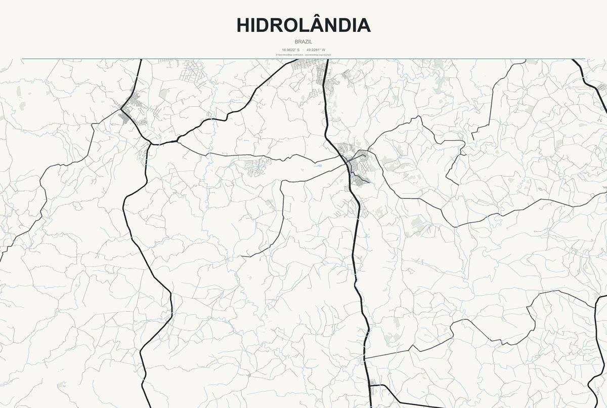 Hidrolândia, Ceará, Brazil City Map Aluminum Sign in Headline Atlas style