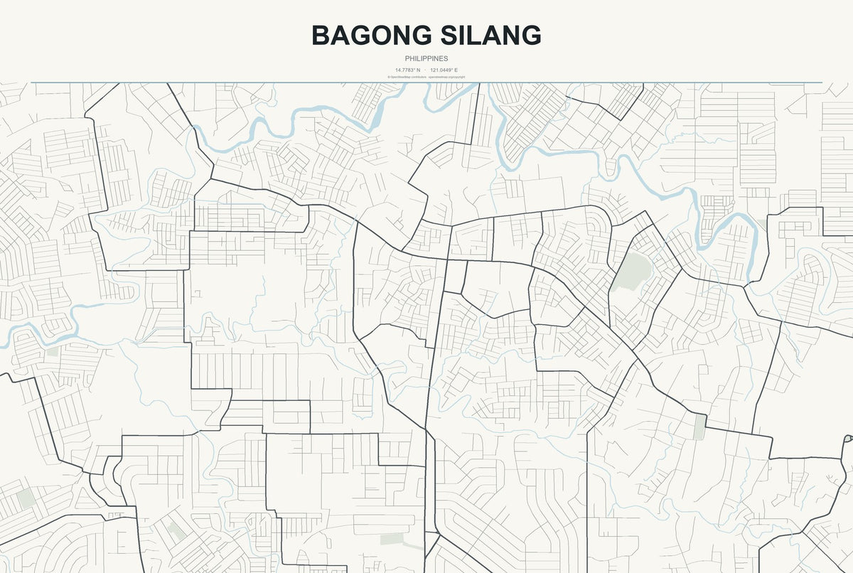 Bagong Silang, Philippines City Map Aluminum Sign in Headline Atlas style