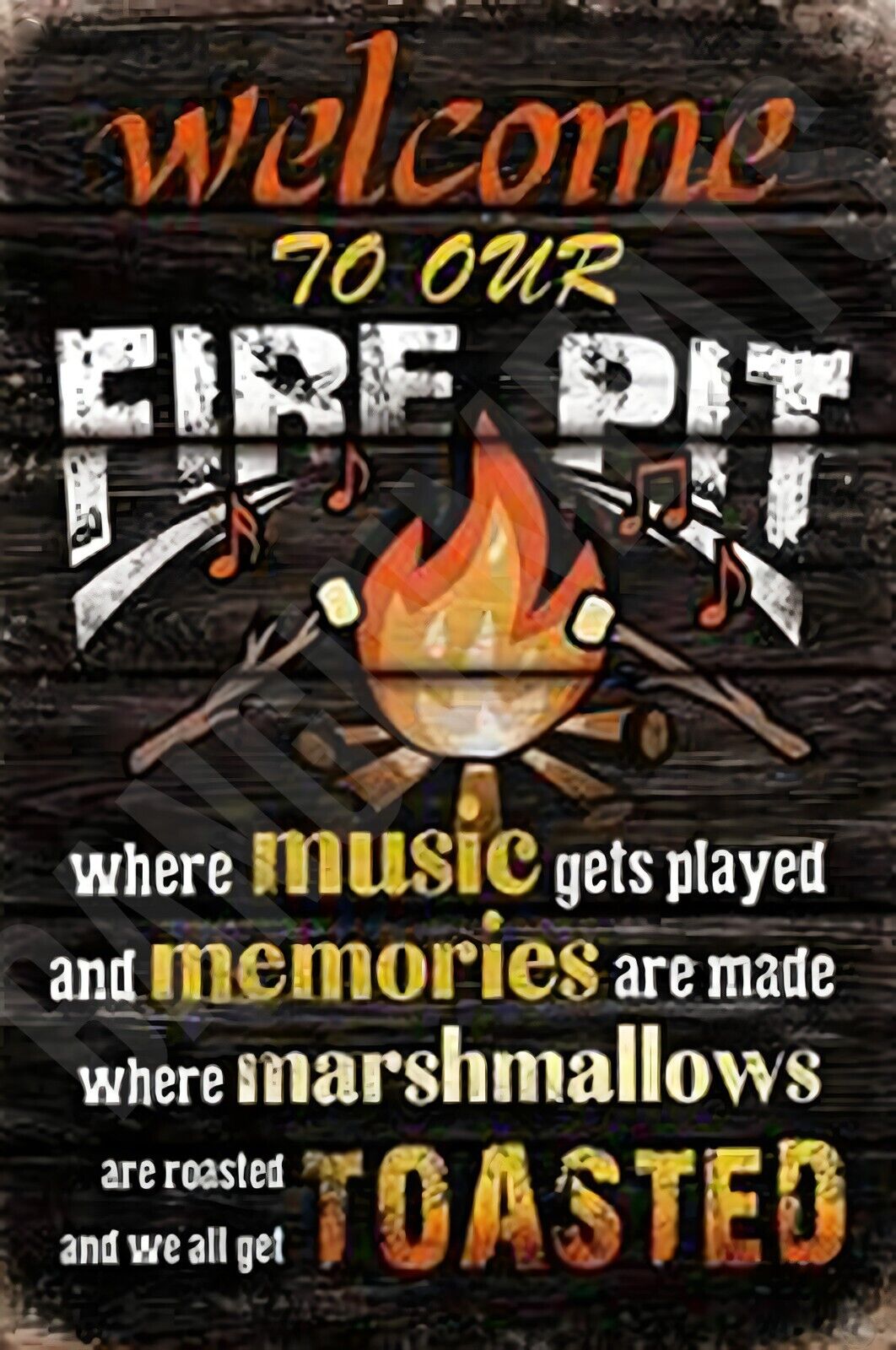 Welcome To Our Firepit Funny Sign Aluminum Metal Sign