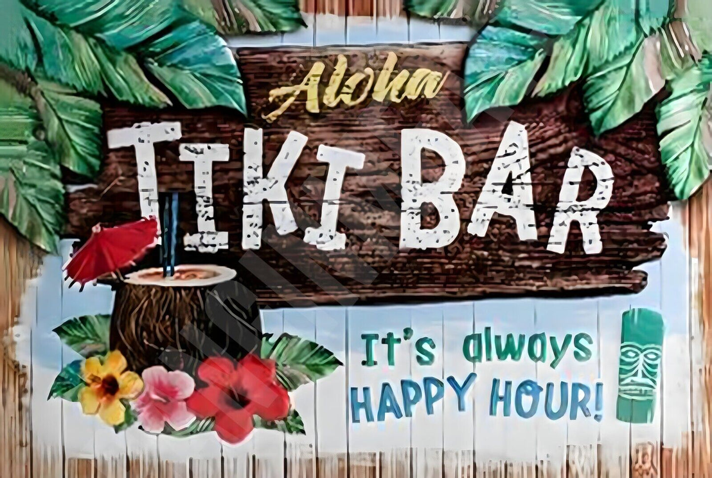 Tiki Bar V4 Funny Sign Aluminum Metal Sign