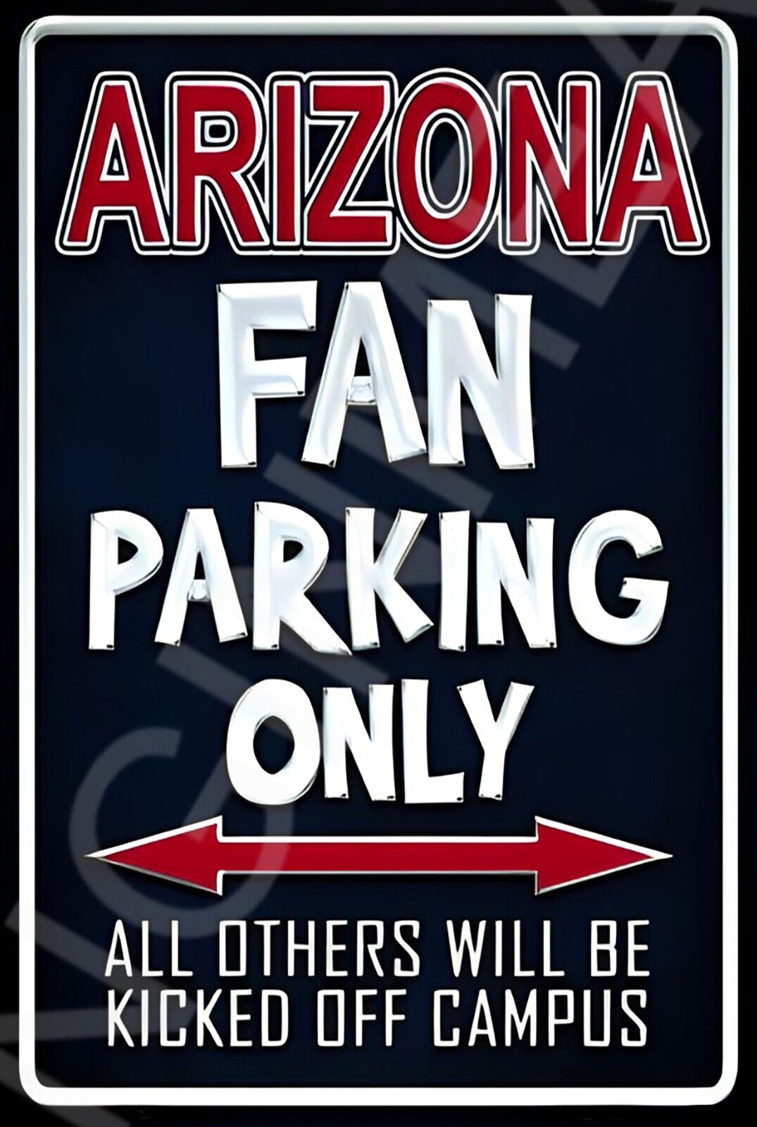 Arizona Fan Parking Only Funny Sign Weatherproof Aluminum 8"