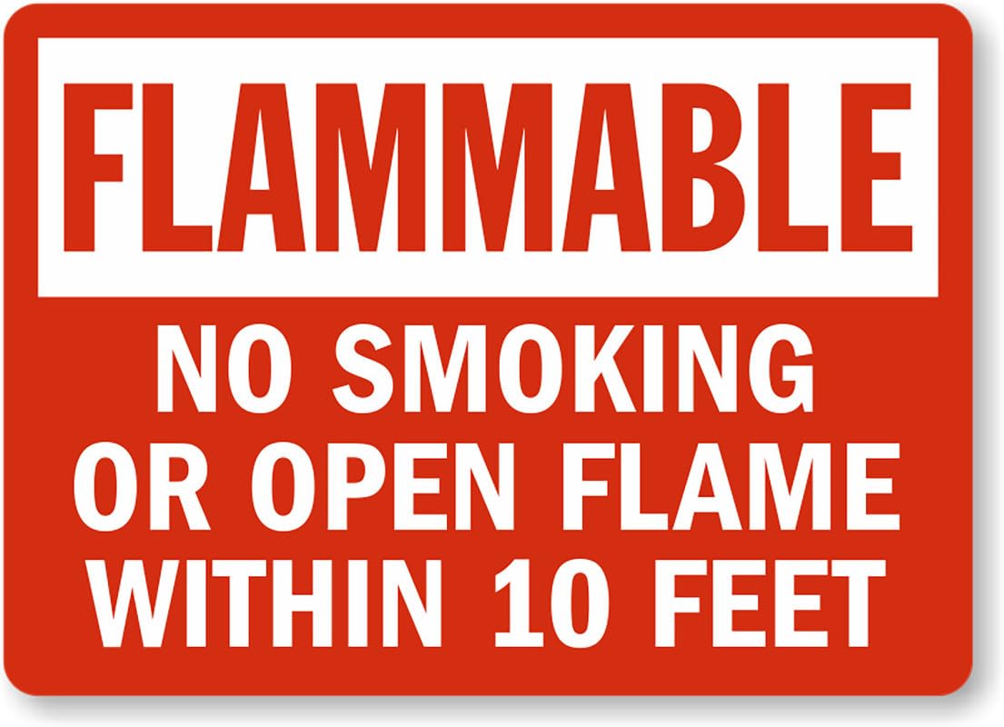 10 Feet Flammable Aluminum Weatherproof Sign p00034