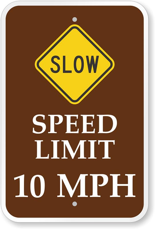 10 Mph Sped Limit Aluminum Weatherproof Sign p00044