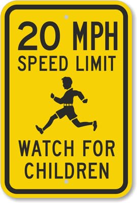 20 Speed Limit Aluminum Weatherproof Sign p00064