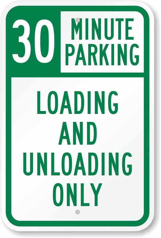 30 Minute Parking Aluminum Weatherproof Sign p00085