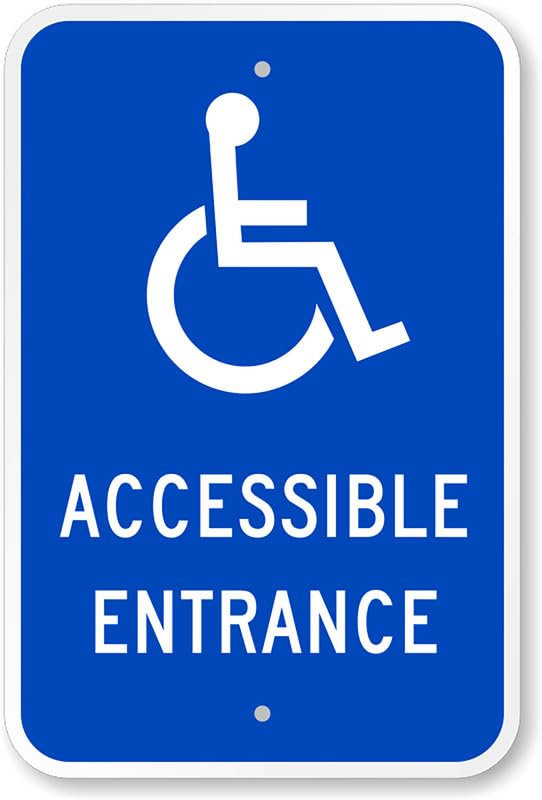Accessible Entrance Aluminum Weatherproof Sign p00153