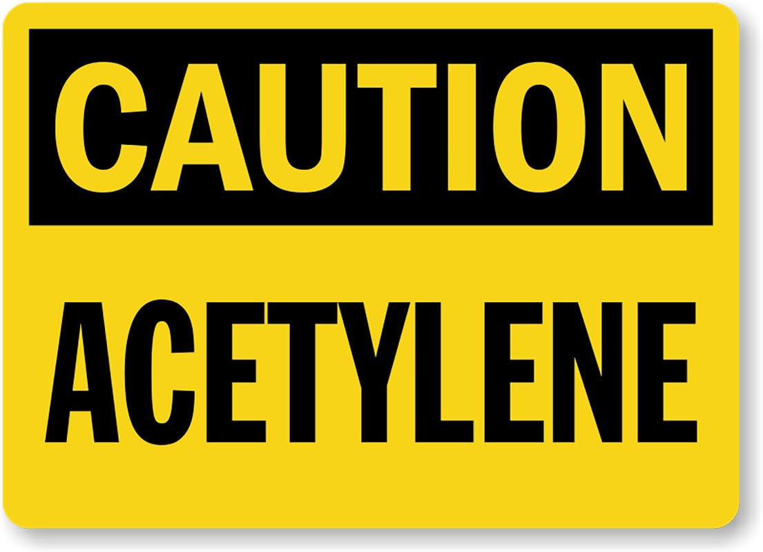 Acetylene Caution Aluminum Weatherproof Sign p00190