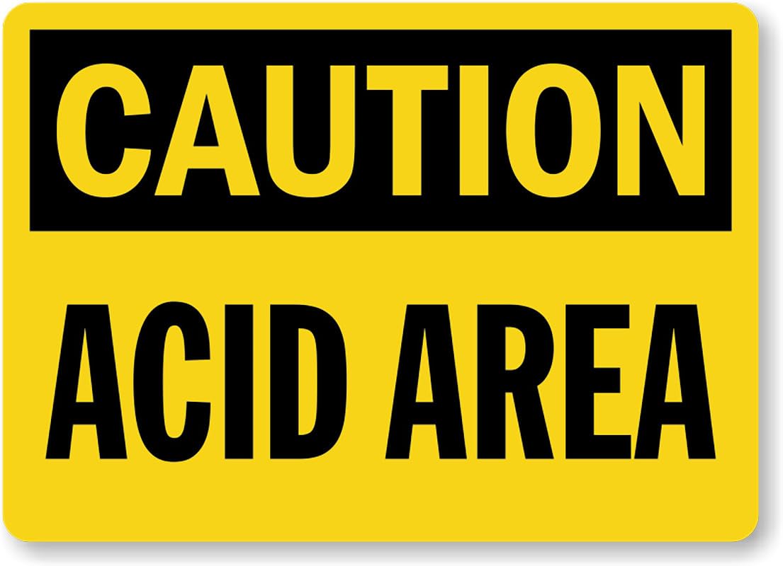 Acid Area Caution Aluminum Weatherproof Sign p00198