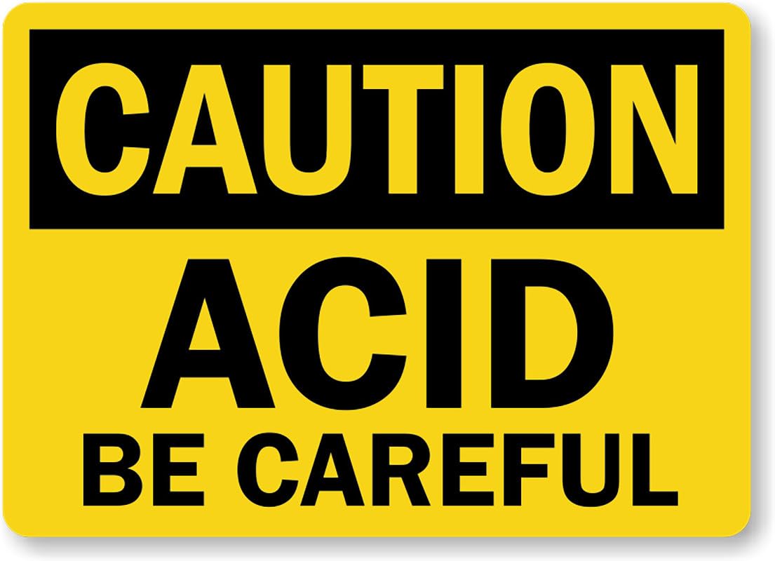 Acid Careful Caution Aluminum Weatherproof Sign p00201