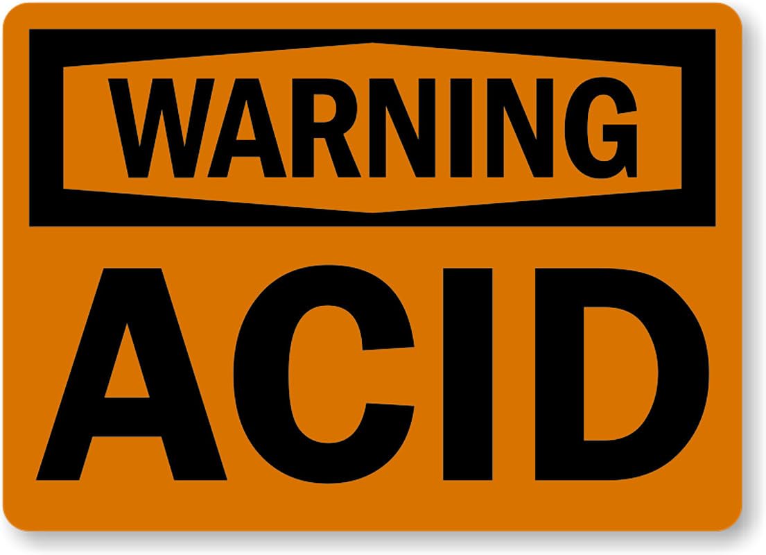 Acid Warning Aluminum Weatherproof Sign p00213