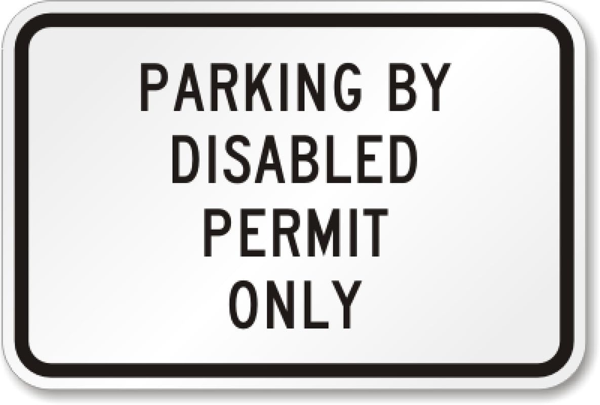 Ada Handicapped Parking Permit Aluminum Weatherproof Sign p00240