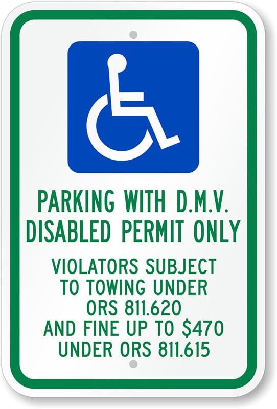 Ada Handicap Reserved Parking Aluminum Weatherproof Sign p00256