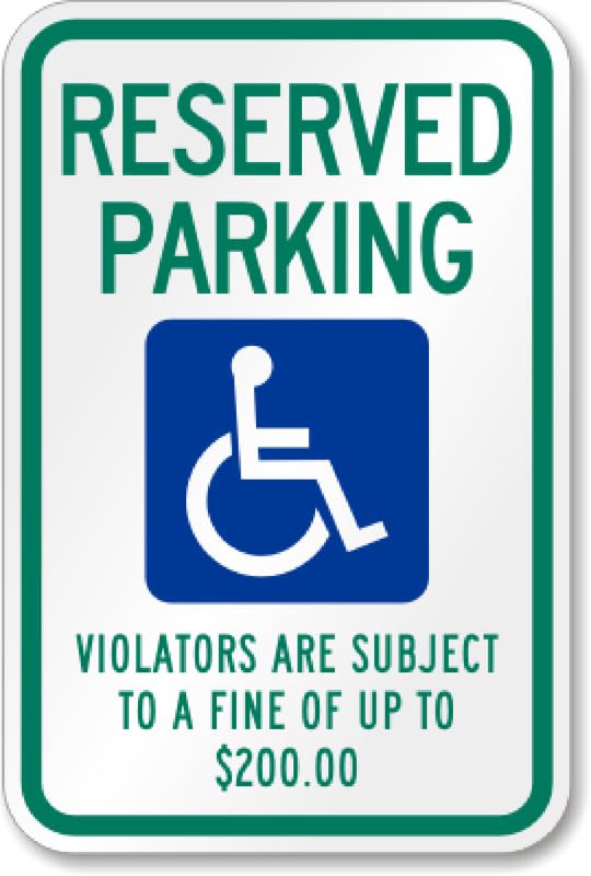 Ada Handicap Reserved Parking Aluminum Weatherproof Sign p00265