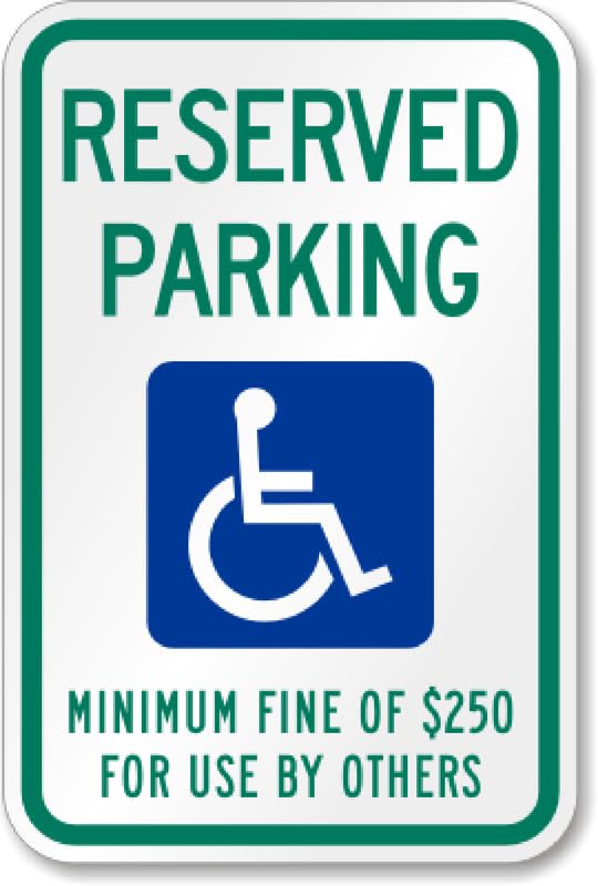 Ada Reserved Parking Aluminum Weatherproof Sign p00267