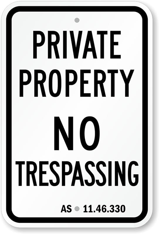 Alaska No Trespassing Aluminum Weatherproof Sign p00328