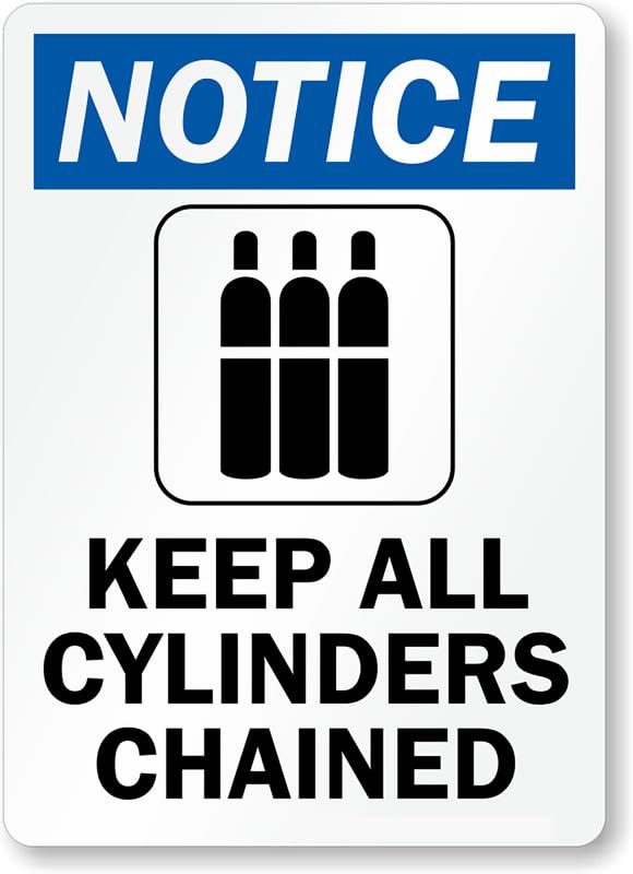 All Cylinders Chained Notice Aluminum Weatherproof Sign p00354