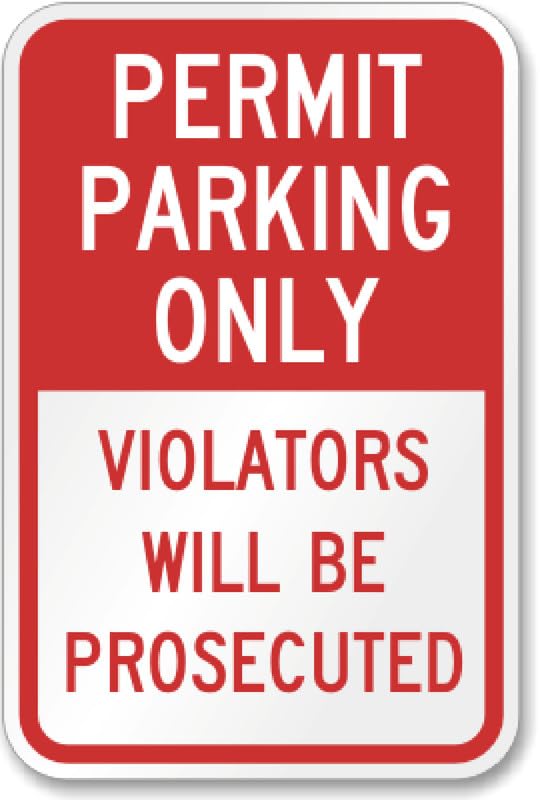 Aluminum Parking Permit Aluminum Weatherproof Sign p00420