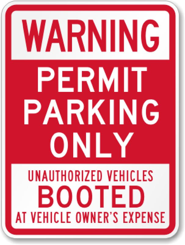 Aluminum Warning Parking Aluminum Weatherproof Sign p00443