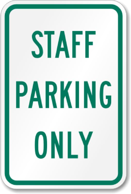 Aluminum Staff Parking Aluminum Weatherproof Sign p00438