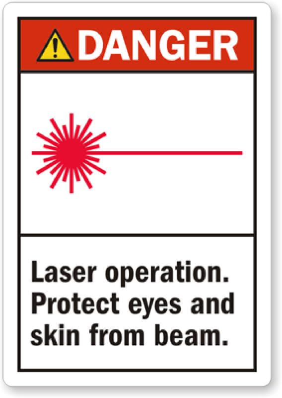 Ansi Laser Danger Vinyl Aluminum Weatherproof Sign p00459