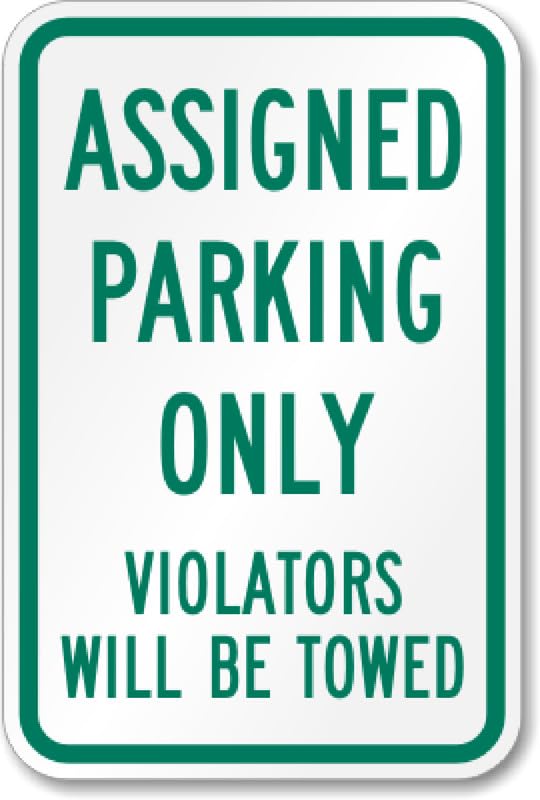 Assigned Parking Aluminum Weatherproof Sign p00504