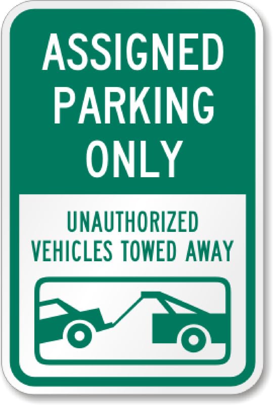 Assigned Parking Lot Aluminum Weatherproof Sign p00502