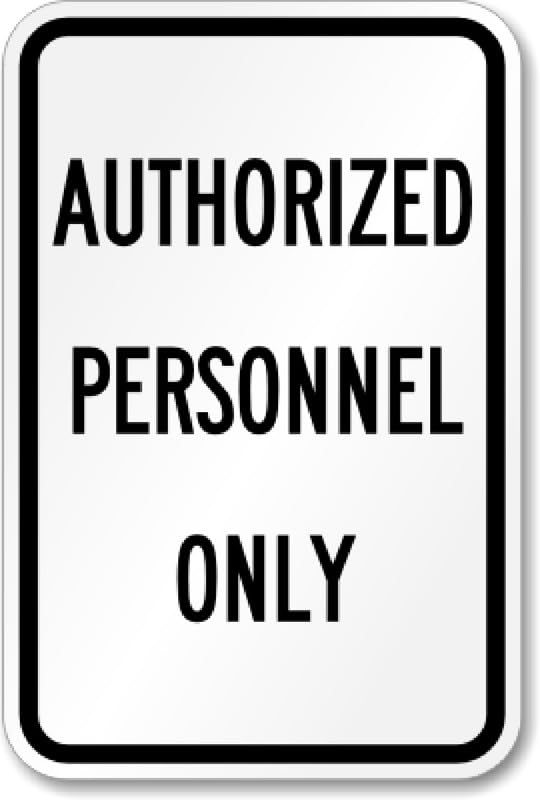 Authorized Personnel Only Aluminum Weatherproof Sign p00532
