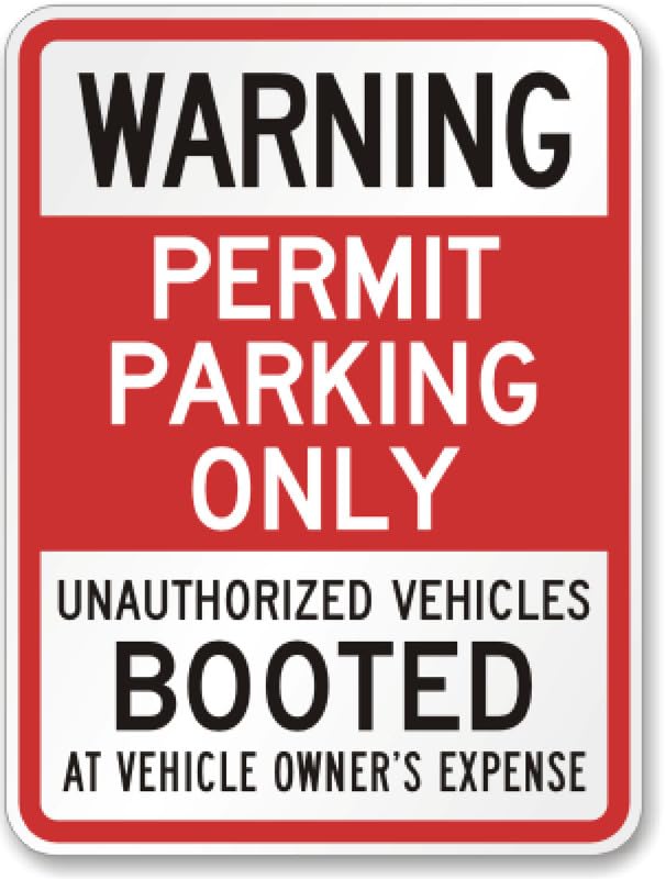 Auto Boot Parking Permit Aluminum Weatherproof Sign p00545