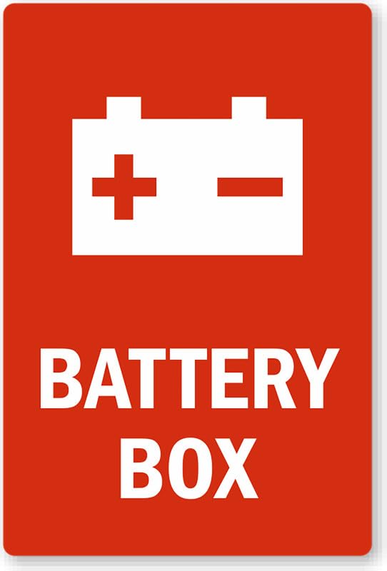Battery Box Aluminum Weatherproof Sign p00562