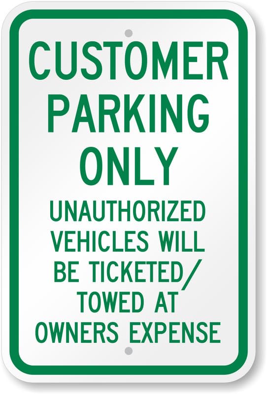 Aluminum Customer Parking Aluminum Weatherproof Sign p00586