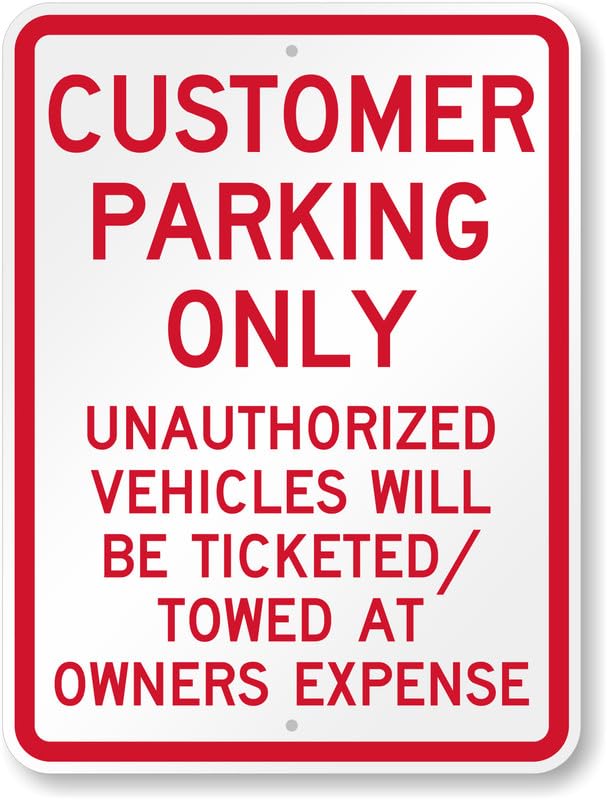 Aluminum Customer Parking Aluminum Weatherproof Sign p00587