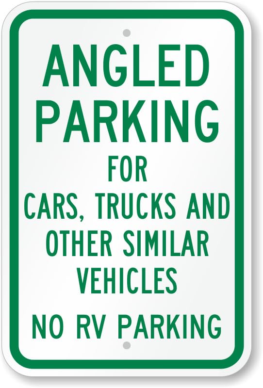 Angled Parking No Rv Parking Aluminum Weatherproof Sign p00614