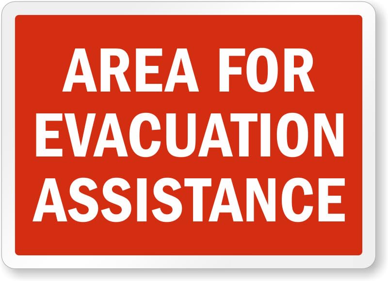Area For Evacuation Assistance Aluminum Weatherproof Sign p00667