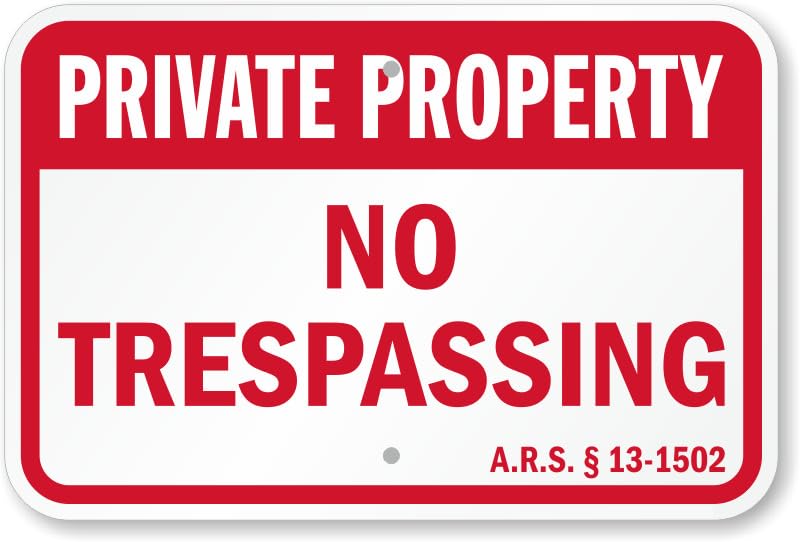 Arizona Private Property Aluminum Weatherproof Sign p00691