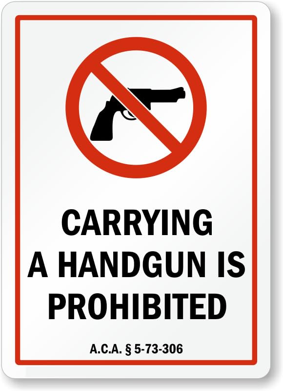 Arkansas Firearms Prohibited Aluminum Weatherproof Sign p00696