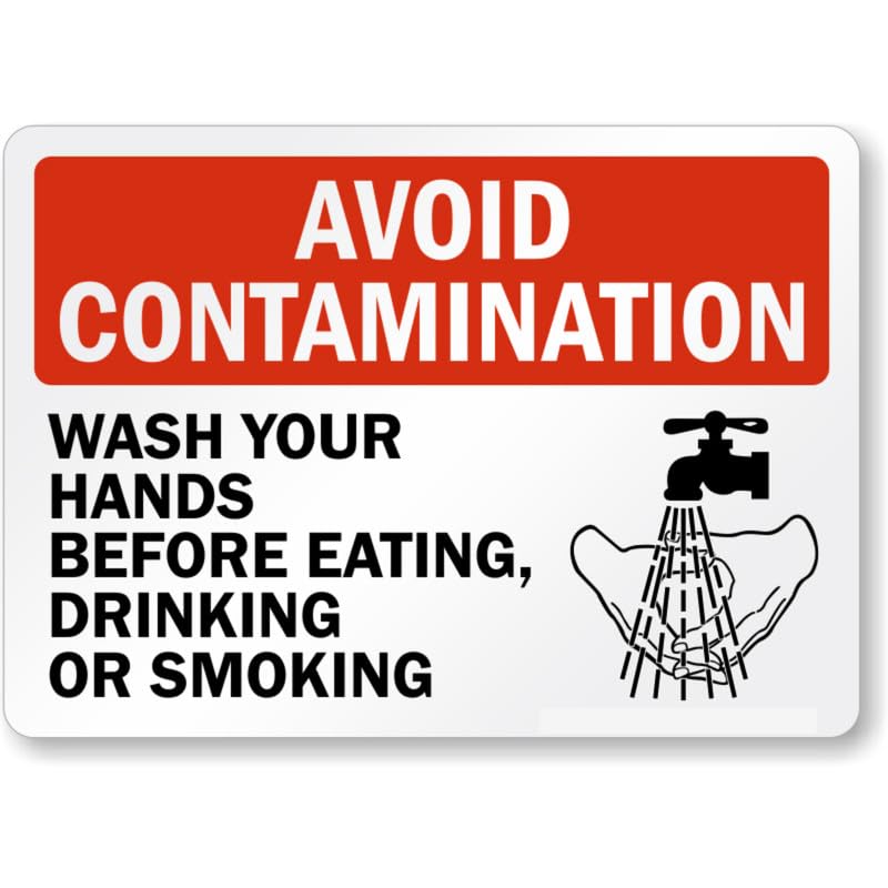 Avoid Contamination Wash Hands Aluminum Weatherproof Sign p1042
