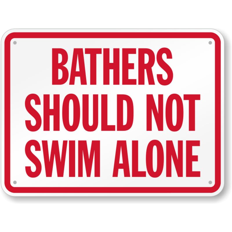 Bathers Safety Aluminum Weatherproof Sign p1086