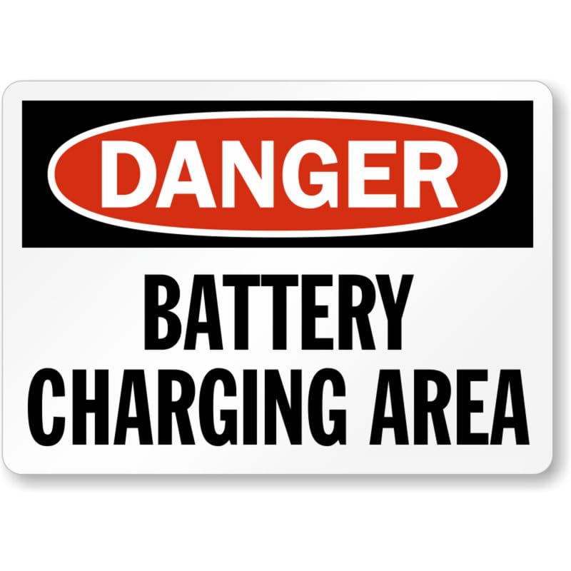 Battery Charging Area Aluminum Weatherproof Sign p1094