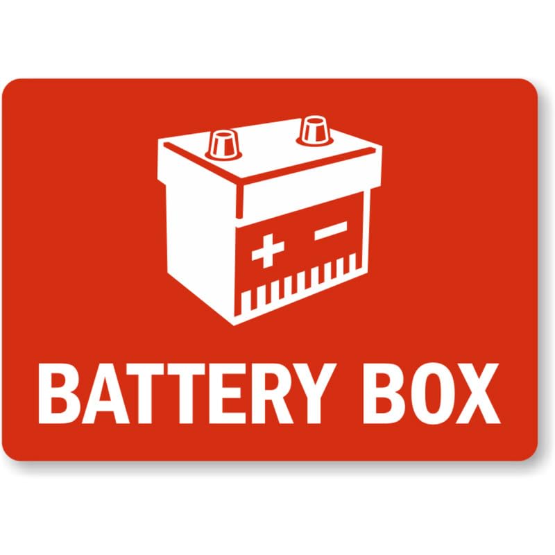 Battery Box With Graphic Aluminum Weatherproof Sign p1093