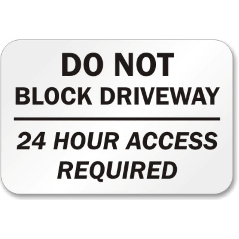 Blocked Driveway Property Aluminum Weatherproof Sign p1148
