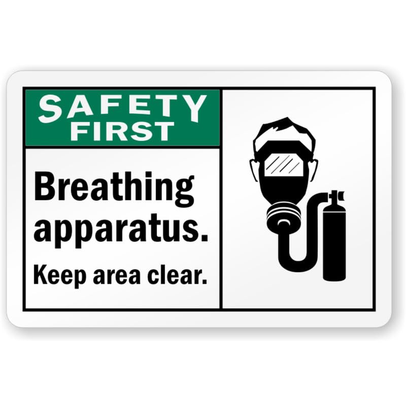 Breathing Apparatus Safety First Aluminum Weatherproof Sign p1166
