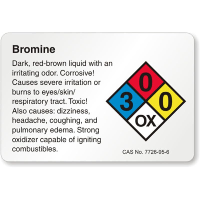 Bromine Nfpa Chemical Aluminum Weatherproof Sign p1168
