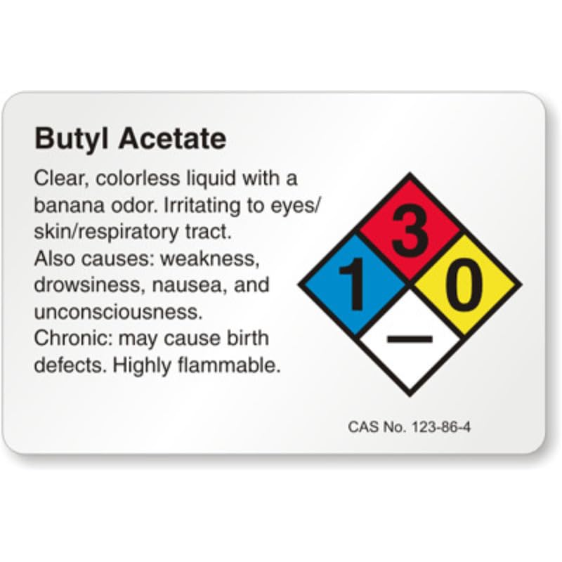 Butyl Acetate Chemical Aluminum Weatherproof Sign p1219